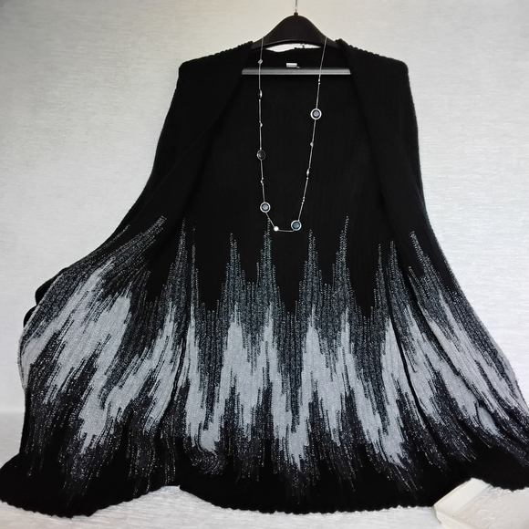 Chico's Black and Gray Cardigan Sweater - Picture 2 of 10